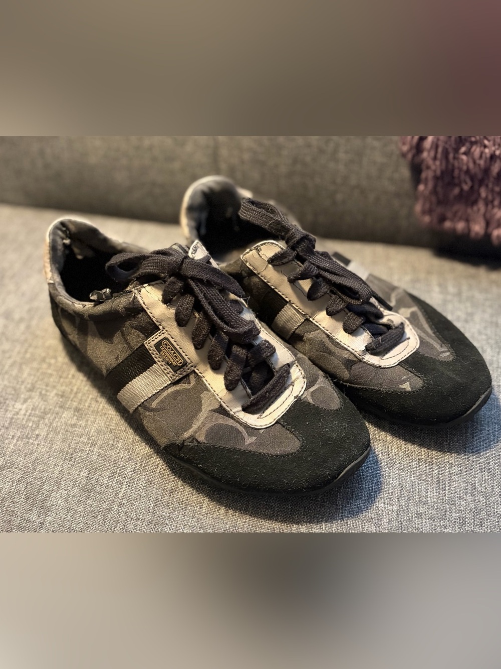 Coach Black and Gray Signature Logo Sneakers